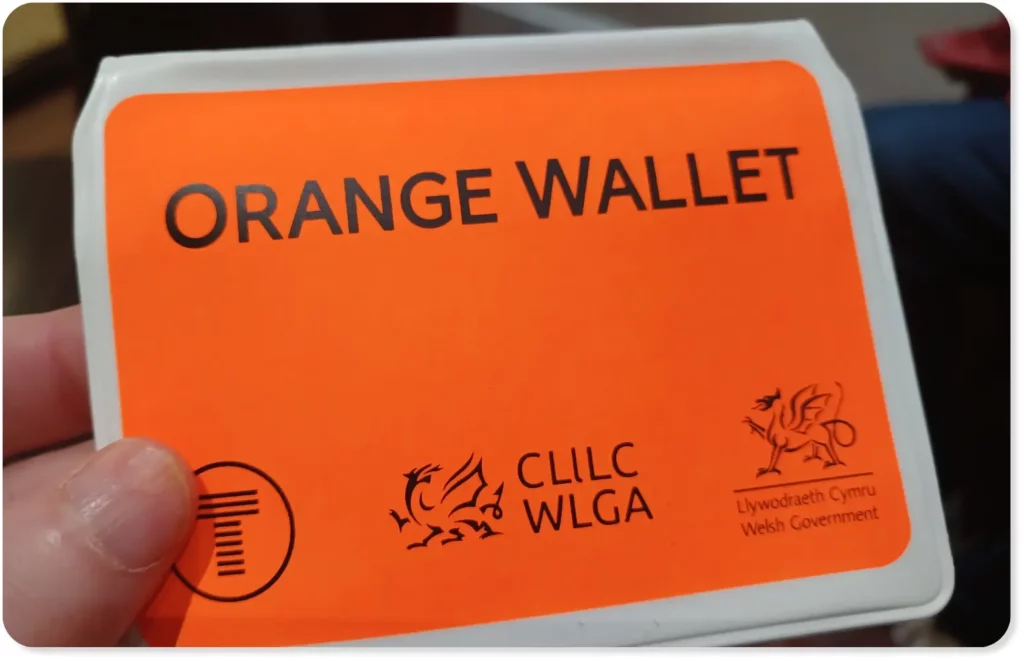 transport for wales orange wallet
